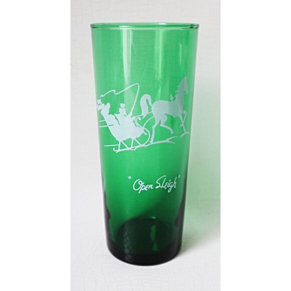 4 Vintage Forest Green Iced Tea Tumblers Anchor Hocking - Picture 3 of 6